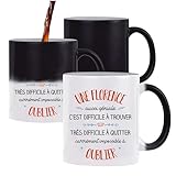 Planetee Tasse Magique Florence aussi gniale | Mug qui change couleur avec la chaleur | Ide Cadeau Prnom Surnom Nom de Famille Humour Collgue Travail Anniversaire Nol