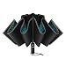 GBU Inverted Umbrella Folding Reverse Umbrella Windproof UV Protection w/Reflective Stripe - Auto Open Close (Black)