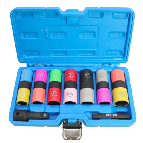 Lug Nut Socket Set 1/2 Drive Impact Half Size Thin Wall Flip Socket Set