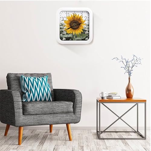 Horloge murale carrée plastique 25 cm silencieuse bureau et maison - 6