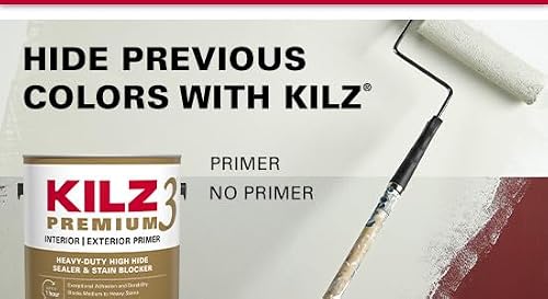 KILZ Premium High-Hide Stain Blocking Interior/Exterior Latex Primer/Sealer, White, 1 quart