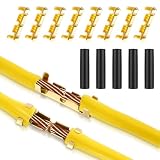 200Pcs U Shape Copper Ring Terminals, Open Barrel Crimp Terminals with Heat shrinkable Tube, Wire Crimps Butt Connector ​for Electricity Automotive