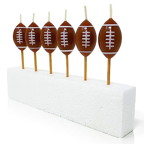 40YARDS velas de fútbol americano (6 piezas) - Decoración para tarta de cumpleaños
