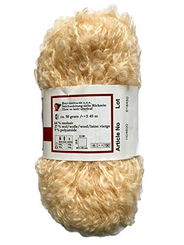 De Witte Engel Mohair Bouclé Puppenhaar 50g - Golden Blond – Bild 4