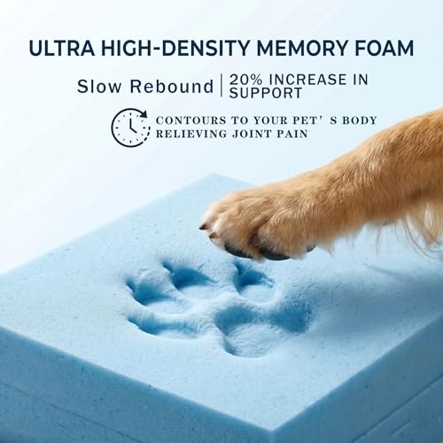 Image of Orthopedic Dog Bed,Waterproof Memory Foam Dog Bed with Washable Removable Cover, Featuring Waterproof Lining and Non-Slip Base,Bolster Dog Couch,Suitable for Use with Dog Crate and Indoors.