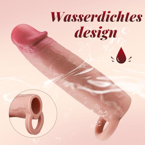 Sex Spielzeug für Die Männer Paare Jerkable Skin Penishülle - Penisverlängerung Penis Sleeve Penismanschette Penis Vibrator Realistische, Sexspielzeug für Paare Extrem Sex Penisvergrößerung Extension