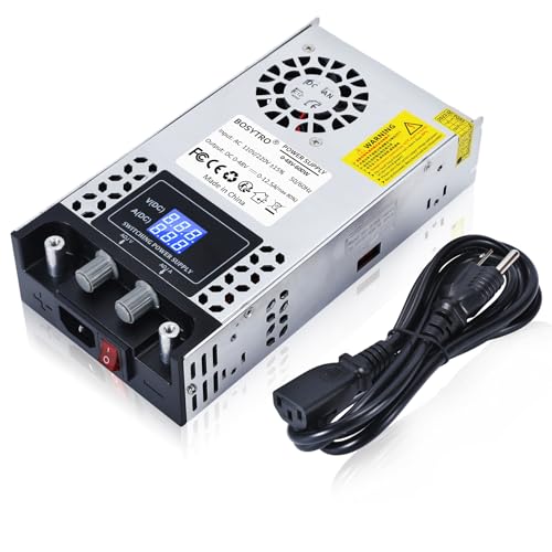 AC to DC Converter 48V DC Power Supply Adjustable 0-48V 0-12.5A SMPS Max 600W Switching Power Supply for Led Strip, Motor Pump, CCTV, 3D Printer, Lab Computer