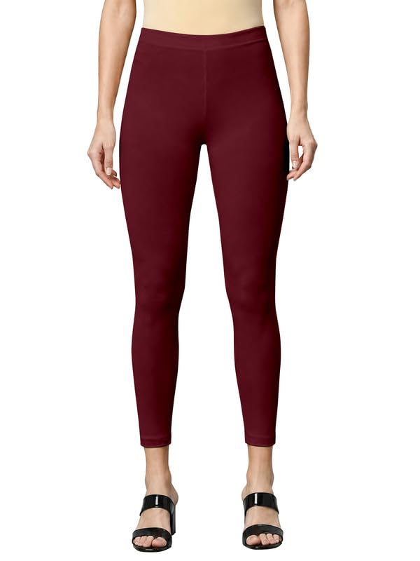 Image of TRENDMALLS Women's Microfiber Elastane Stretch Soft Cropped Leggings with Ultrasoft Waistband for Women