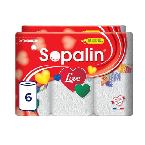 Sopalin Love, 6 Rouleaux d'Essuie-tout Cuisine, 2 Plis
