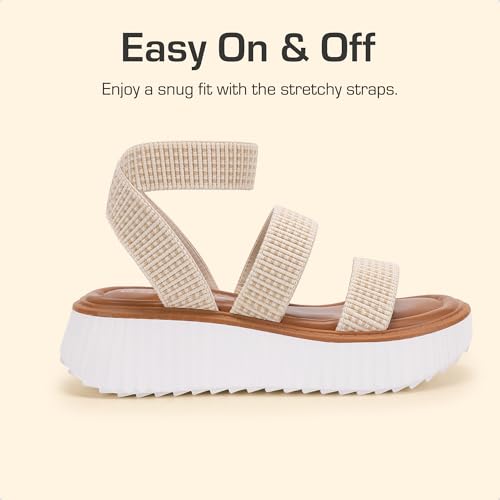 Image of DREAM PAIRS Girls Flatform Wedge Open Toe Platform Summer Sandals with Buckle Ankle Strap for Little Kid /Big Kid