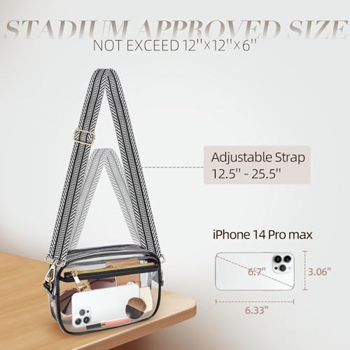 Image of Clear Bag Stadium Approved, Clear Crossbody Bag Purses for women for Concert, Sports, Festivals