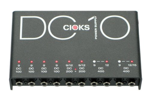 CIOKS DC10 9V, 12V, 15V DC Regulated Professional Power Supply with 8 Isolated Sections and 16 Flex Cables for Effect Pedals - Compatible with TC Electronic Nova, Radial Tonebone, Eventides, and more