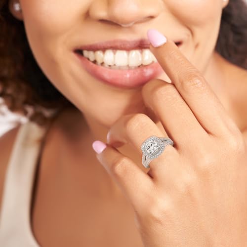 FRIENDLY DIAMONDS Lab Grown Diamond Engagement Ring For Women 0.50 Carat - 6 Carat IGI Certified | In 14K Or 18K in White, Yellow Or Rose Gold |Opulenté Antique Halo Diamond Ring | FG-VS1-VS2 Quality4