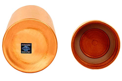 Image of Indian Art Villa Pyramid Design Lacquer Coated Copper Bottle, Drinkware & Tableware, Ayurveda Yoga, 800 ML