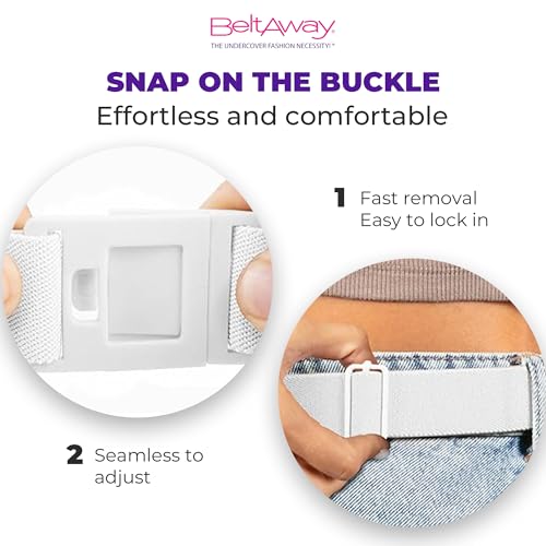 Image of Womens Belts for Jeans, Invisible Flat Buckle Belt, Adjustable Stretch Fit | Adjustable Invisible Belt with Flat Buckle, No Bulge, Comfortable All Day Fit for Jeans, Pants and Dress