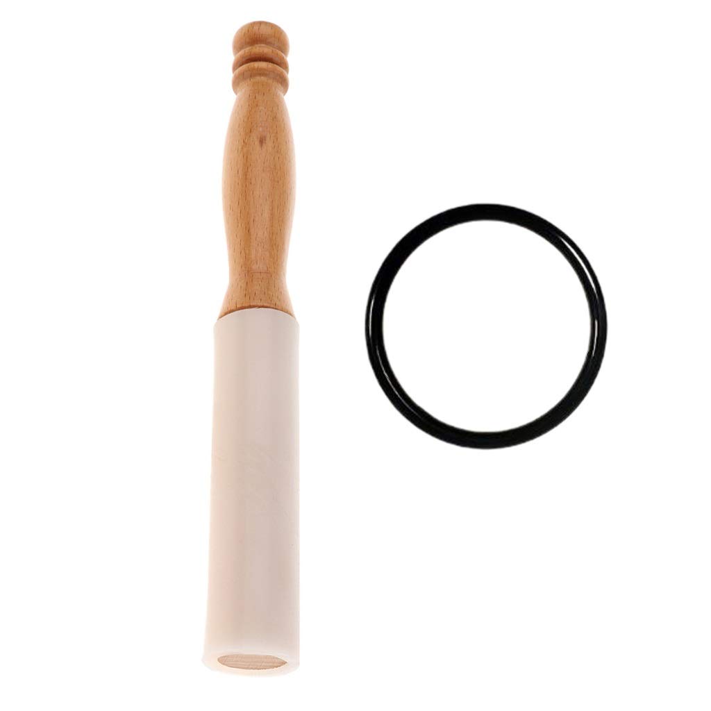 Maillet en caoutchouc et bois pour bol chantant en cristal de quartz de 10 pouces
