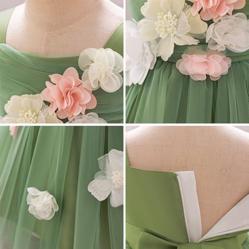 FYMNSI Toddler Girls Flower Birthday Dress Baby Ruffle Tulle Tutu Dresses Princess Pageant Formal Wedding Party Prom Gown 5