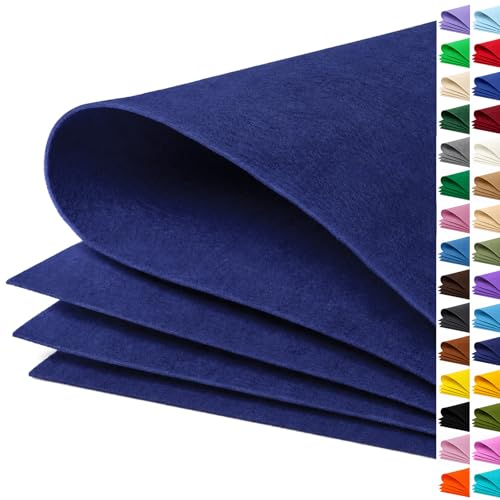 Image of Navy Blue Large Felt Fabric 36 inch x 36 inch (1 Square Yard), 1mm Stiff Felt Sheet, Nonwoven Fabric for Crafts, DIY Projects, Art, Sewing, Lining & Decorations