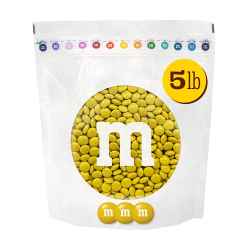 M&amp;M'S Yellow Milk Chocolate Candy, 5 lb Bulk Resealable Bag