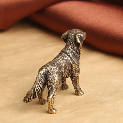 Figura de perro golden retriever mini en latón miniatura 5