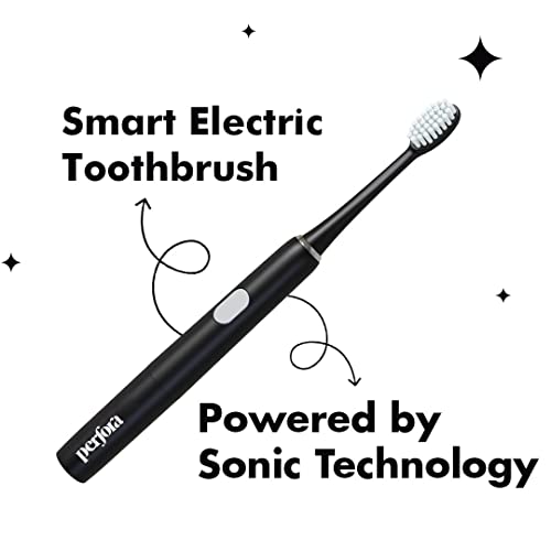 Image of Perfora Electric Toothbrush, 2 Modes, AAA Powered, 2 Brush Heads, 90 Days Battery, 1 Year Warranty, for Men, Women & Kids, 002-Dark (Brush-Mouthwash Combo), 2 Count