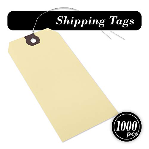 INNOVART Shipping Tags Double Wired 2 3/4â€ x 1 3/8â€œ, Manila Wire Tags with Reinforced Eyelet, Manila Tags Case of 1000