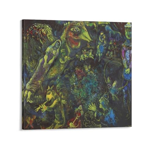 Impression sur toile Chagall Beast Lore Art deco murale moderne sejour 60x60cm