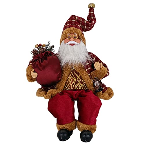 Forreen Weihnachtsmann Figur 35cm, Weihnachtspuppe Stoff Traditionelle...
