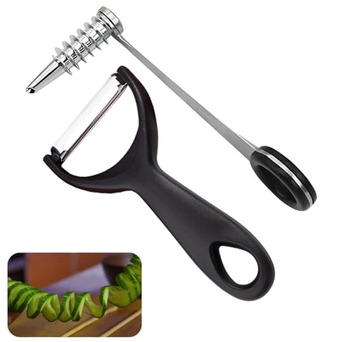 Spiralschneider, Kartoffel Spiralschneider, Gemüseschneider für Kartoffeln Gurken Karotten, Schneidehilfe für Spiralen Pommes Spaghetti, Küchenhelfer für S