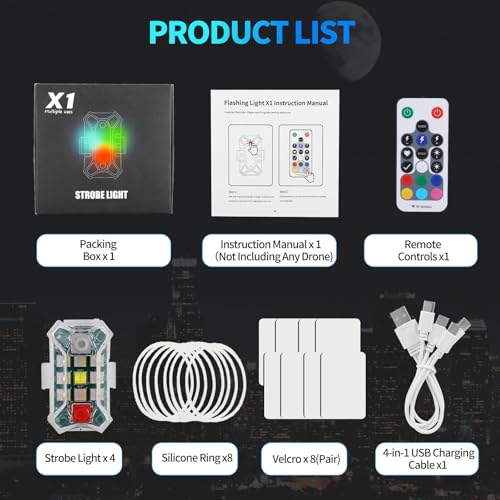 Luz estroboscópica dron impermeable anticolisión recargable para Mini 4 Pro 6