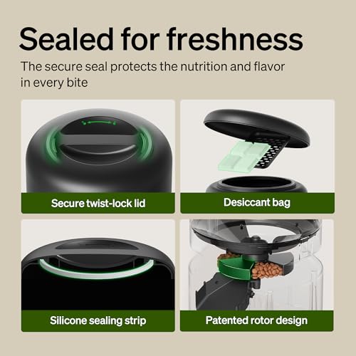 PETLIBRO Automatic Cat Feeder, 5G WiFi Automatic Dog Food Dispenser with Freshness Preservation, 5L Timed Pet Feeder with Low Food Sensor, Up to 10 Meals Per Day, Granary Black by PETLIBRO - Image 4