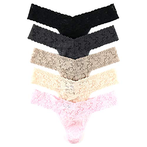 hanky panky - Signature Lace Low Rise Thongs for Women | One Size 4-14 | Lacy Lingerie Underwear | 3 or 5 pack