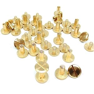 DANCEPANDAS Chicago inbindschroeven Zuiver koper Metaal Ronde kruiskopnagels Platte bevestigingen voor lederen boek…