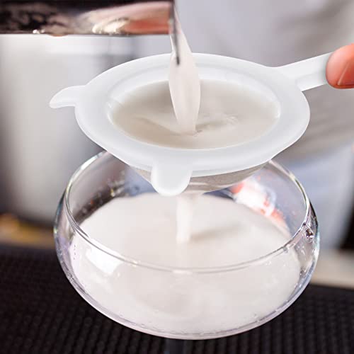 Cobee Colador ultrafino de malla de nailon con asa, para cocina, alimentos, yogur, colador de plástico, doble oreja, para filtrar zumos, café, miel, té (80 mallas)