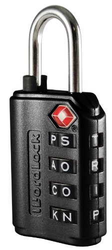 Wordlock 4-Dial Tsa Approved Luggage Resettable Lock Choose Your Own Word Combination - Over 10,000 Choices, Black | 128246 #TOP4