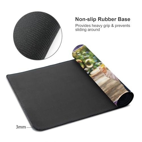Image of Custom Large Desk Mat with Photo Text Personalized Picture Logo Non-Slip Game Computer Mouse Pad Customized Office Supplies (2 Photos)