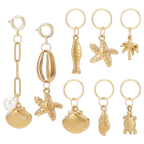 Lot de 8 charms de maillot de bain dorés pour accessoire de plage tendance