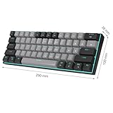 MageGee 60% Mechanical Gaming Keyboard, STAR 61 Compact Blue LED Backlit Wired Keyboards with Detachable USB Type-C Cable, Portable Full Keys Anti-ghosting Gaming Keyboard - Black & Grey/Blue Switch - Image 7