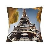 BGSHJVF Cityscape Paris - Fundas de almohada decorativas suaves y cómodas con estampado de la Torre Eiffel de Francia para sofá, cama