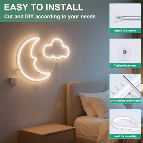Image of 3.28FT Warm Neon Light Strip, 5V USB Led Strip Lights with Touch Controller, Flexible Neon Rope Lights for Bedroom, Party, Home Decor
