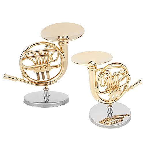 Miniature French Horn Delicated Golden Mini Instrument Ornament Decoration For Music Lover #TOP7