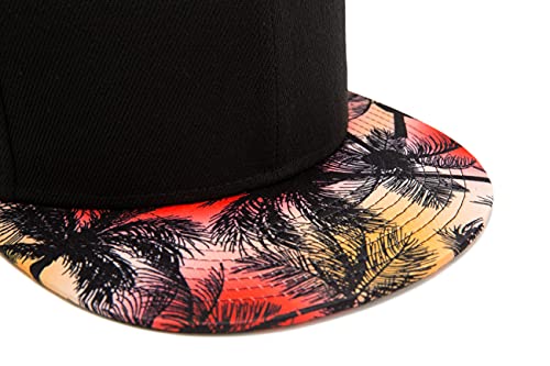 Image of Quanhaigou Snapback Hat for Men Women,Hip Hop Style Colorful Flat Bill Hats Teens Adjustable Baseball Cap