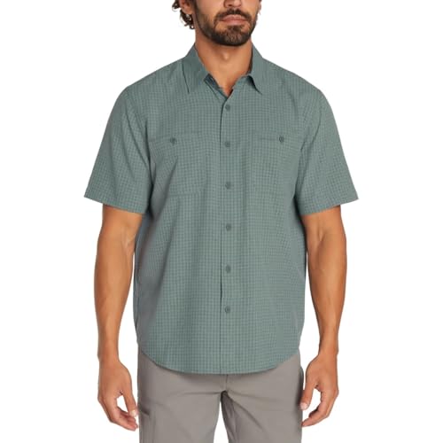 Orvis Mens UPF 30 Relaxed Fit Quick-Dry Short Sleeve Woven (Green Small)