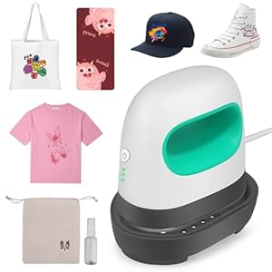 Mini Prensa de Calor, Prensa de Transferencia con Base Aislante de Seguridad, Prensa de Caliente Portátil, Impresora De Transferencia De Calor para camisetas, sombreros, zapatos bolsas,HTV(Green)