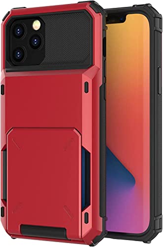 Étui iPhone 13 porte-carte caché antichoc avec rabat coulissant et protection TPU