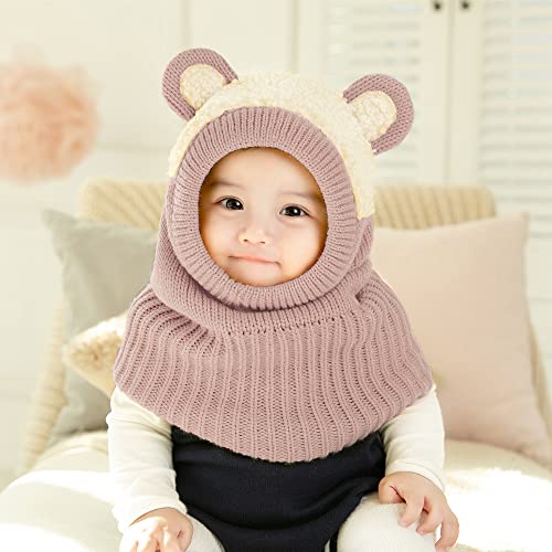 Image of Baby Girls Boys Winter Hat Scarf Kids Earflap Hood Scarves
