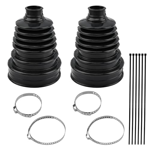 2PCS CV Axle Boot Repair Kit with 4 Stainless Steel Clamps & 6 Cable Ties, Universal CV Joint Boot Fits for Most Cars Dustproof and Waterproof