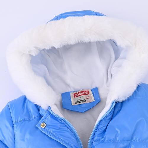 Girls' Winter Puffer Jacket with Faux Fur Trimmed Hood Warm Thickened Quilted Coat Cute Outerwear for Cold Weather4