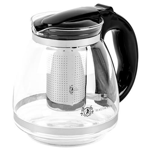 KARL HAUSMANN Théière en Verre 1,5L avec Infuseur - Theiere avec Filtre pour Thé, Infusions et Café | Verre Résistant à La Chaleur, Bec Verseur sans...