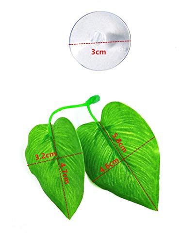 YUTOU 2 Stück Betta Bett Bed Blatt Hängematte für Betta Fisch Künstliche Pflanze Blatt Betta Aquarium Dekoration mit Saugnapf Wasserpflanzen Dekorationen natürlichen Lebensraums simuliert